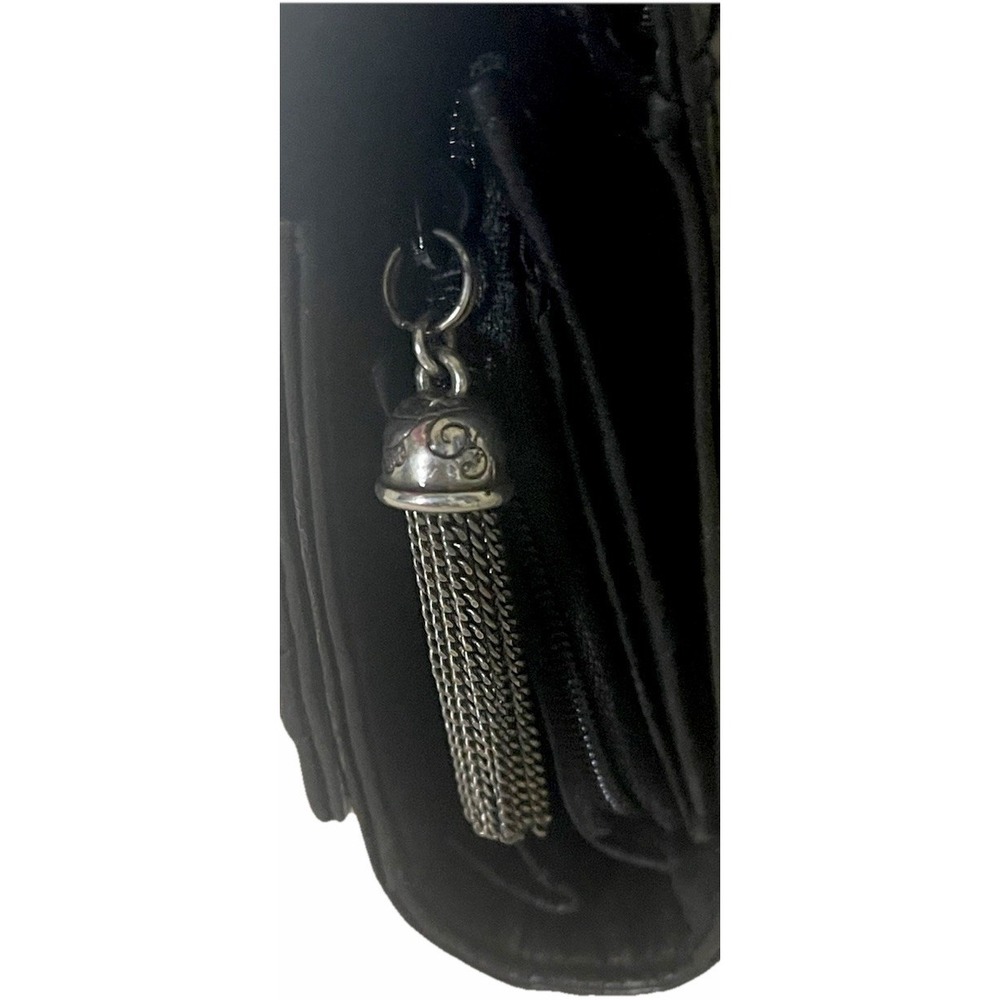 Brighton Black Croc Embossed Leather Wallet Crossbody Clutch Organizer - Picture 11 of 11